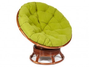 Кресло-качалка Papasan w 23/01 B с подушкой Pecan, флок Олива в Ревде - revda.magazin-mebel74.ru | фото