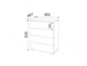 М05 (ручка брусок) Комод (4 ящика) в Ревде - revda.magazin-mebel74.ru | фото