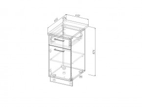 НЯ 40 Модуль нижний Без Столешницы 1 ящик/дверка МНЯ 40 в Ревде - revda.magazin-mebel74.ru | фото