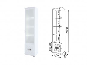 Пенал-витрина Модуль 07 Тиффани в Ревде - revda.magazin-mebel74.ru | фото