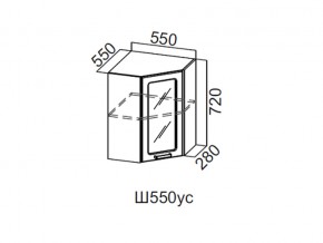 Ш550ус/720 Шкаф навесной 550/720 (угловой со стеклом) в Ревде - revda.magazin-mebel74.ru | фото